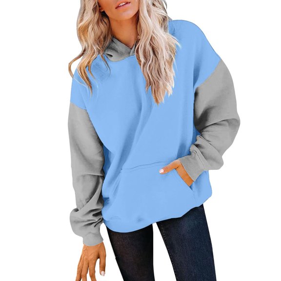 Chuancc Fall Outfits For Women 2025 Sweatshirt For Women Solid Color Hoodies Fall Sweatshirt Crewneck Sweatshirts Women Winter Clothing For Women Cute Hoodies Z-C 4XL