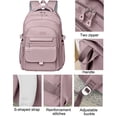thumbnail image 4 of AoDai School Backpack for College High Middle School Fashion Student bag, Cute Aesthetic Teen Bookbag for Teens Women, Beige, 4 of 7