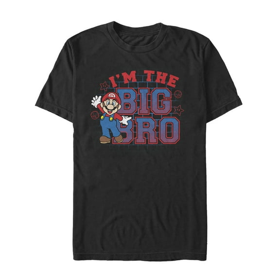 Men's Nintendo Big Bro Mario Graphic Tee Black X Large