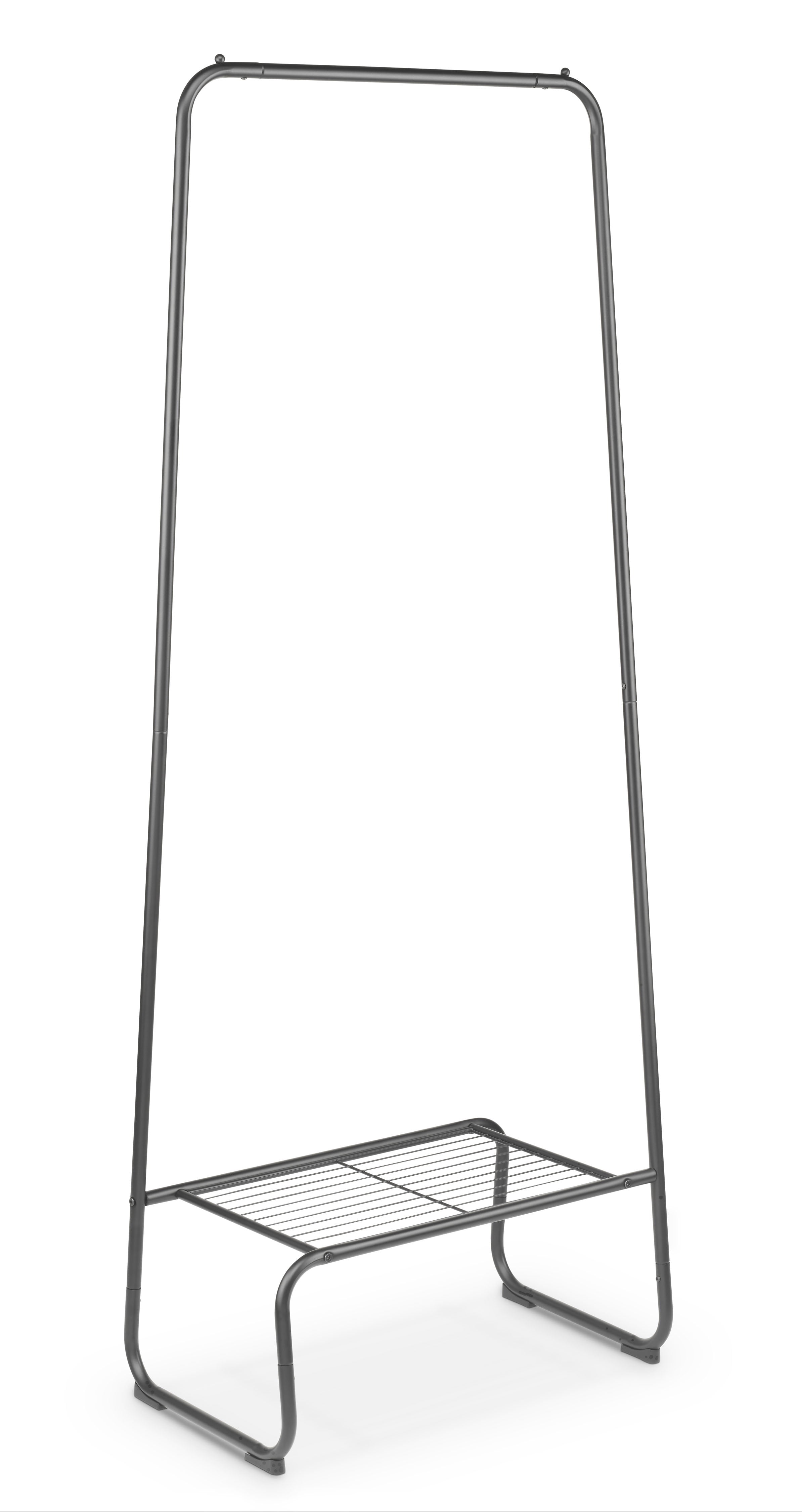 Whitmor Garment Rack with Shelf Matte Black