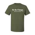 thumbnail image 2 of Inspirational Quote Be the Change by Mahatma Gandhi 1913 Men's Graphic T-Shirt, Military Green, 2XL, 2 of 3