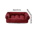 thumbnail image 3 of Winter Dog Sofa Beds, Washable Soft Comfortable Rectangle Couch Bed for Small to Medium Pets 18.11x14.96x8.26 Inch Red, 3 of 6