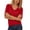Red, variant on longantii Womens Tops Trendy V-Neck Knit Tops Short Sleeve Baggy Tshirts Solid Color Lounge Clothes 2026 Summer Pink L