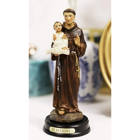Ebros Saint Anthony of Padua Carrying Baby Jesus and The Bible Statue 5.25" Tall