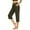 Brown, variant on Womens Capri Pants Solid Mid Waist Workout Pants Casual Crossover Waist Summer Below Knee Pants With Pocket S-3X Dark Gray