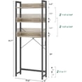 thumbnail image 3 of Over-The-Toilet Storage, 3 Tier Bathroom Organizer Shelf, Freestanding Space Saver with Toilet Paper Holder, Multifunctional Over The Toilet Rack, White Oak, 3 of 16