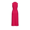 thumbnail image 5 of APEXFWDT Summer Casual Maxi Dress for Women V Neck Sleeveless Long Sundress Beach Vacation Dresses with Pockets,XXL,Hot Pink, 5 of 6