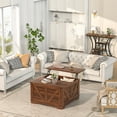 thumbnail image 6 of 31.5" Lift Top Coffee Table with Built-in Outlet & Storage, Square Farmhouse Brown Center Table for Living Room & Small Spaces, 6 of 7