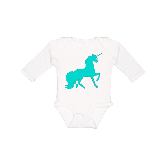 Inktastic Aqua Unicorn Boys or Girls Long Sleeve Baby Bodysuit