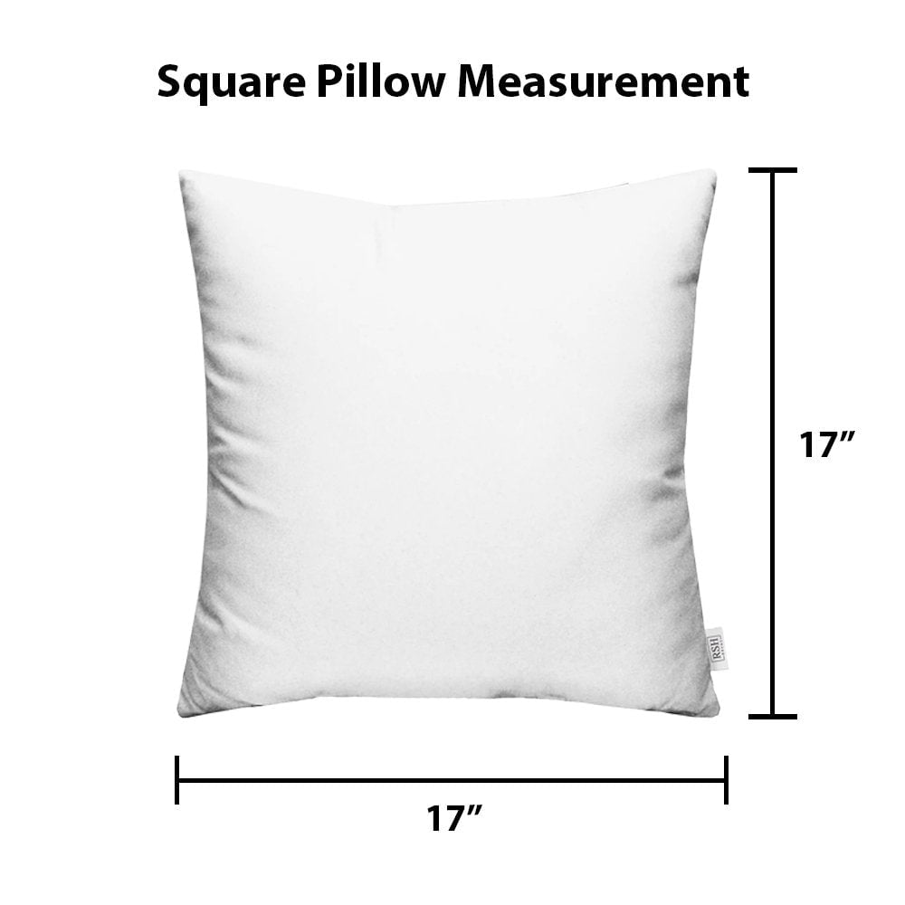 RSH Decor: 4 Square Throw Pillows | 17" x 17" | All-Weather Spun Fabric | Black & White Stripe