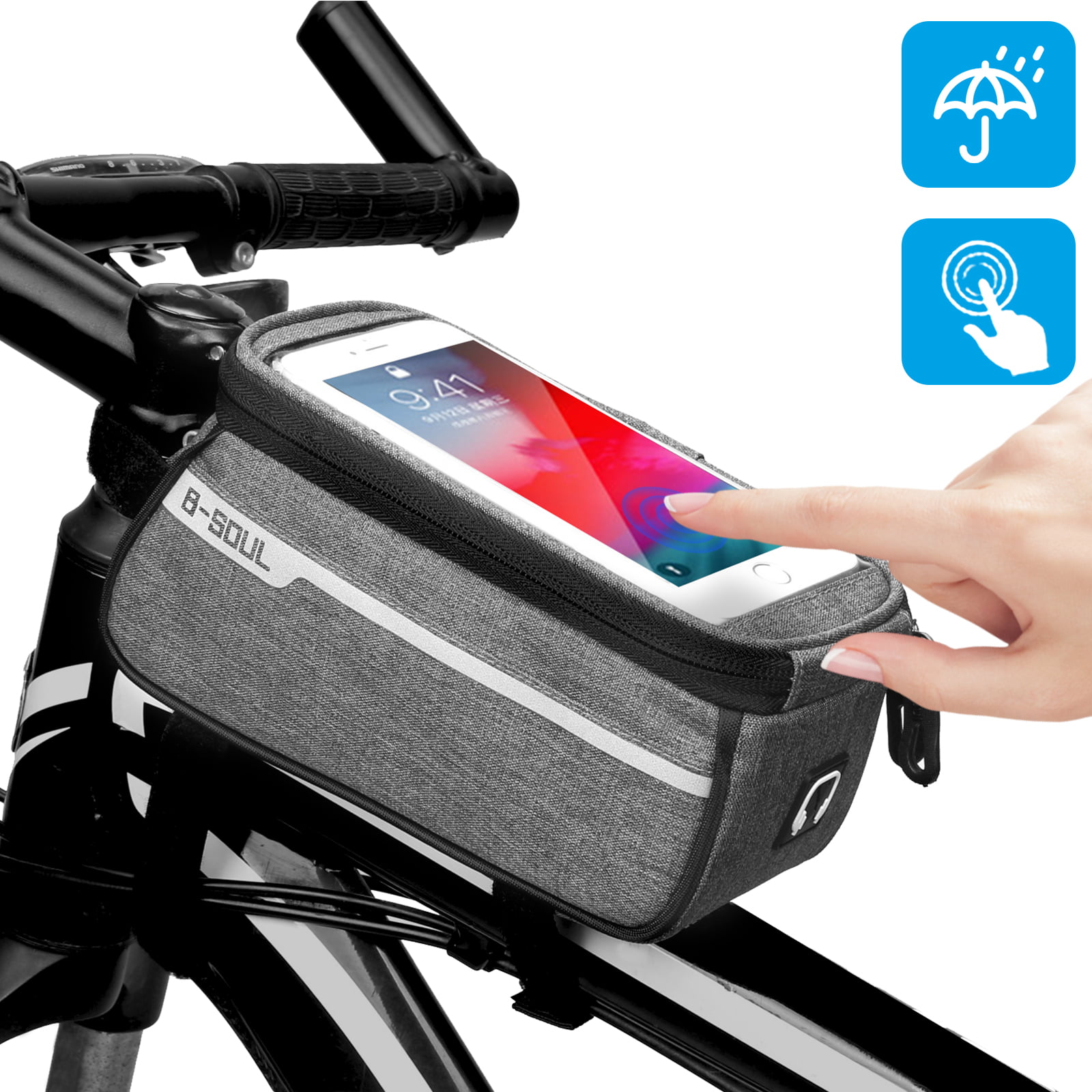Touchscreen Bike Phone Case Bicycle Frame Front Tube Handlebar Bag Pouch