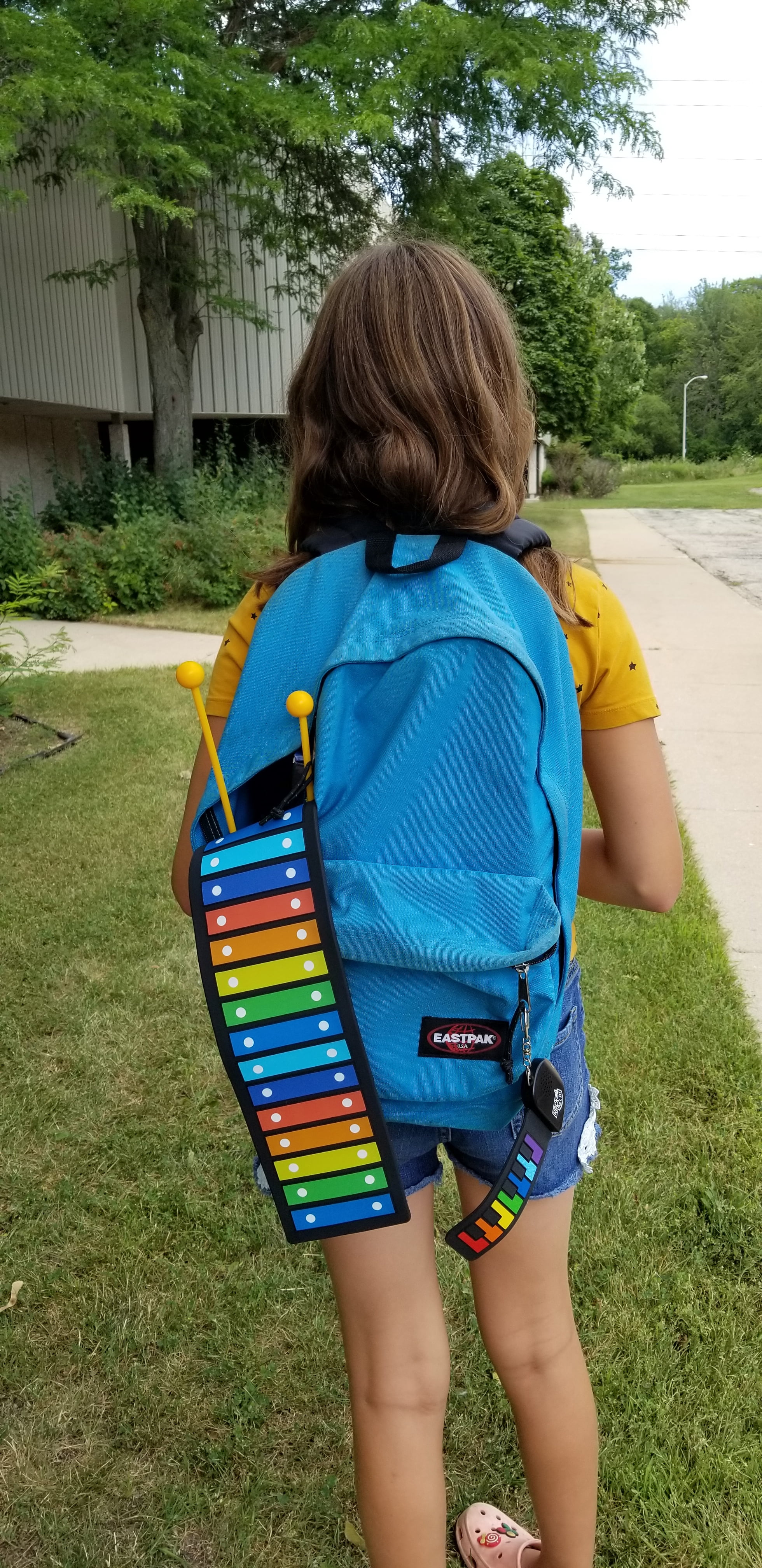 MUKIKIM Rock & Roll It – Rainbow Xylophone. Portable & Flexible Standard Size Electronic Pad with 22 Color Coded Bars & Song Booklet. USB or Battery Powered, Built-in Speaker & Audio Output Support