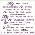thumbnail image 2 of Dragonflies Stars Welcome Little One Nursery Wall Decal Sticker, 23x22-Inch, Plum, 2 of 3