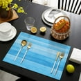 thumbnail image 7 of Blue Linen Placemats, Set of 4 Place Mats– Stain Resistant Foldable & Washable Dining Table Placemats for Kitchen Decor Indoor & Outdoor Use, 7 of 7