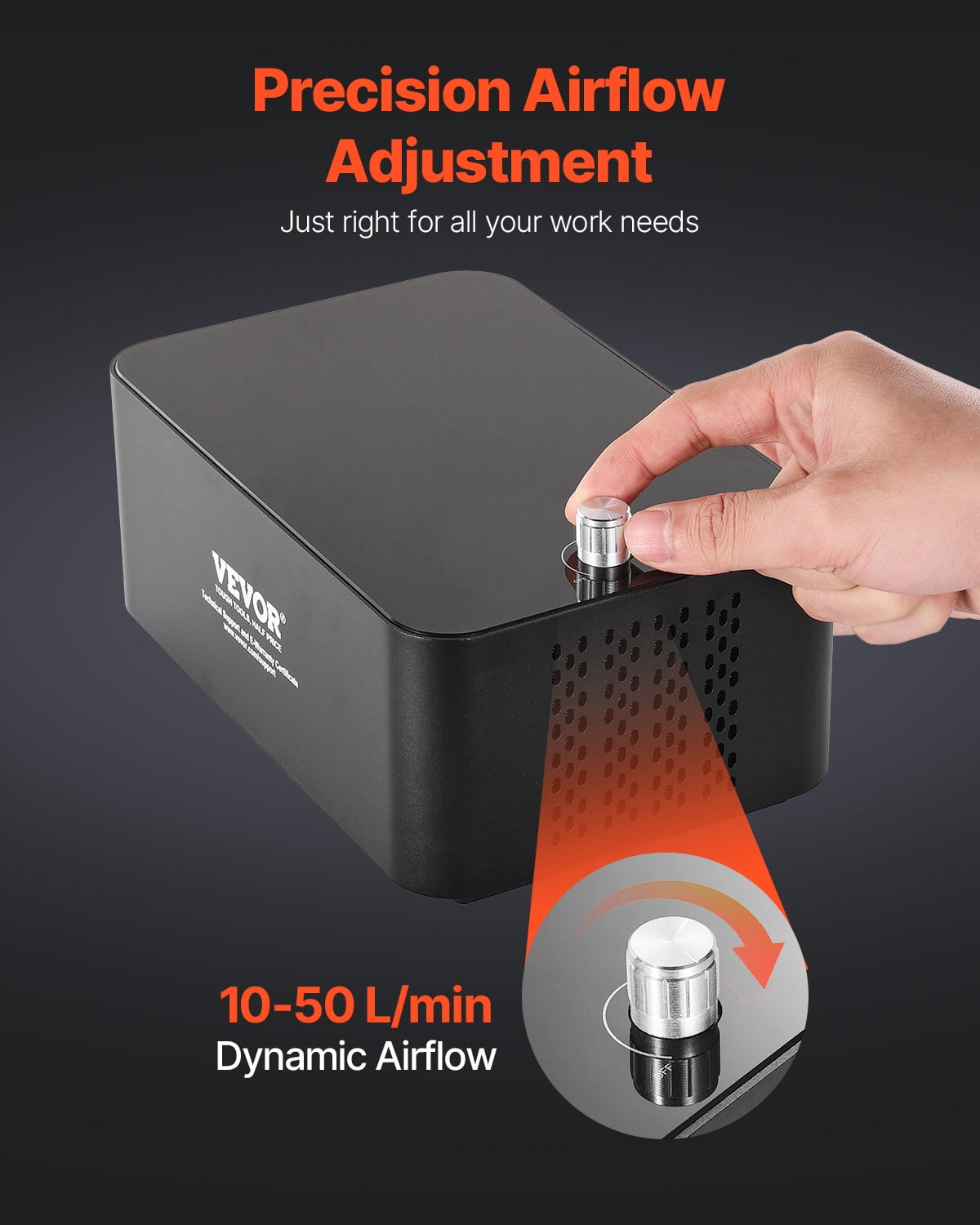 VEVOR Air Assist, Adjustable 50 L/min Airflow, Air Assist Pump Kit for Laser Cutter and Engraver, Clear Smoke and Dust, Reduce Surface Temperature, Shield Laser Lens, for Laser Engraver ≥ 20W