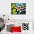 thumbnail image 4 of JEUXUS Nine Koi Fish Feng Shui Carp Lotus Pond Pictures Abstract Canvas Painting Wall Art Modern Home Decor Wall Decor, 4 of 4