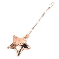 Five-Pointed Star Tea Strainer Rose Gold, Star Shapepractical Snap Stainless Steel Mesh Tea Ball Infuser Tea Strainer