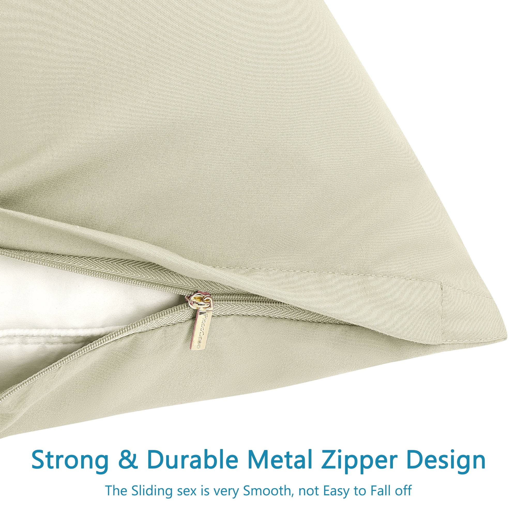 Unique Bargains 2-Piece Soft Microfiber Pillowcases, Standard, Khaki