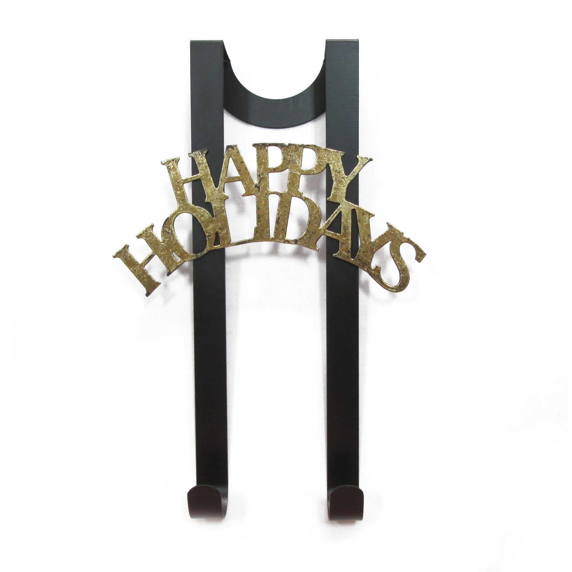 Double Wreath Hanger, Brown Hanger with Gold Motif