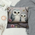 thumbnail image 2 of JEUXUS  Ink Painting Watercolor Grey Lovely Owl Green Brown Branch Home Sofa Chair Bed Decoration Lumbar Pillowcase Decorative Throw Pillow Cover Case, 2 of 5