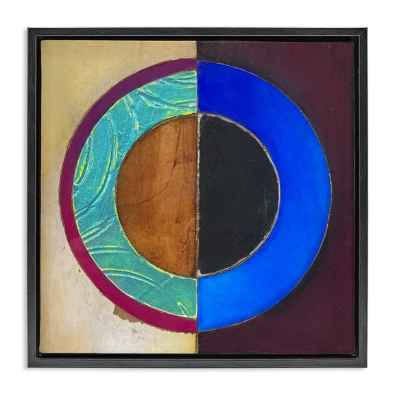 Stupell Industries Nautical Split Circle Black Framed Floater Canvas Wall Art, design by Matthew Finger
