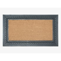 A1HC Natural Coir and Rubber Door Mat, 24x39, Thick Durable Doormats for Indoor Outdoor Entrance, Heavy Duty, Low Profile Door Mat, Easy to Clean, Long Lasting, Front Porch Entry Rug, Black Finish