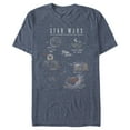 thumbnail image 4 of STAR WARS Men's Cartoon Map Quest T-Shirt - Navy Blue Heather - 3X Large, 4 of 4