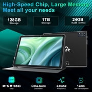Android Tablet,10inch Tablets,24GB (8+16 Expand) RAM+128GB ROM+1TB Expand,Octa-Core Processor,2.4G/5G WiFi Tablet with Keyboard,1280*800 IPS Display Laptop Tablets,GPS Tableta