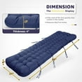 thumbnail image 5 of Patio Lounge Chair Cushion, Waterproof Zero Gravity Chair Cushions with Ties, 66x21x4 Inches Chaise Lounge Chair Cushion for Outdoor Indoor Furniture, Blue (Only Cushion), 5 of 10