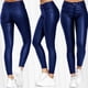 thumbnail image 5 of Pantalones deportivos de cintura alta para mujer: color liso, detalle de botones, poliéster; leggings para entrenar/adelgazar, 5 of 7