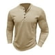 thumbnail image 5 of Blusas y camisas de manga larga con cuello redondo para hombre, blusa informal de moda con bloques de color, manga larga, cuello redondo, blusa de poliéster, algodón y poliéster., 5 of 5