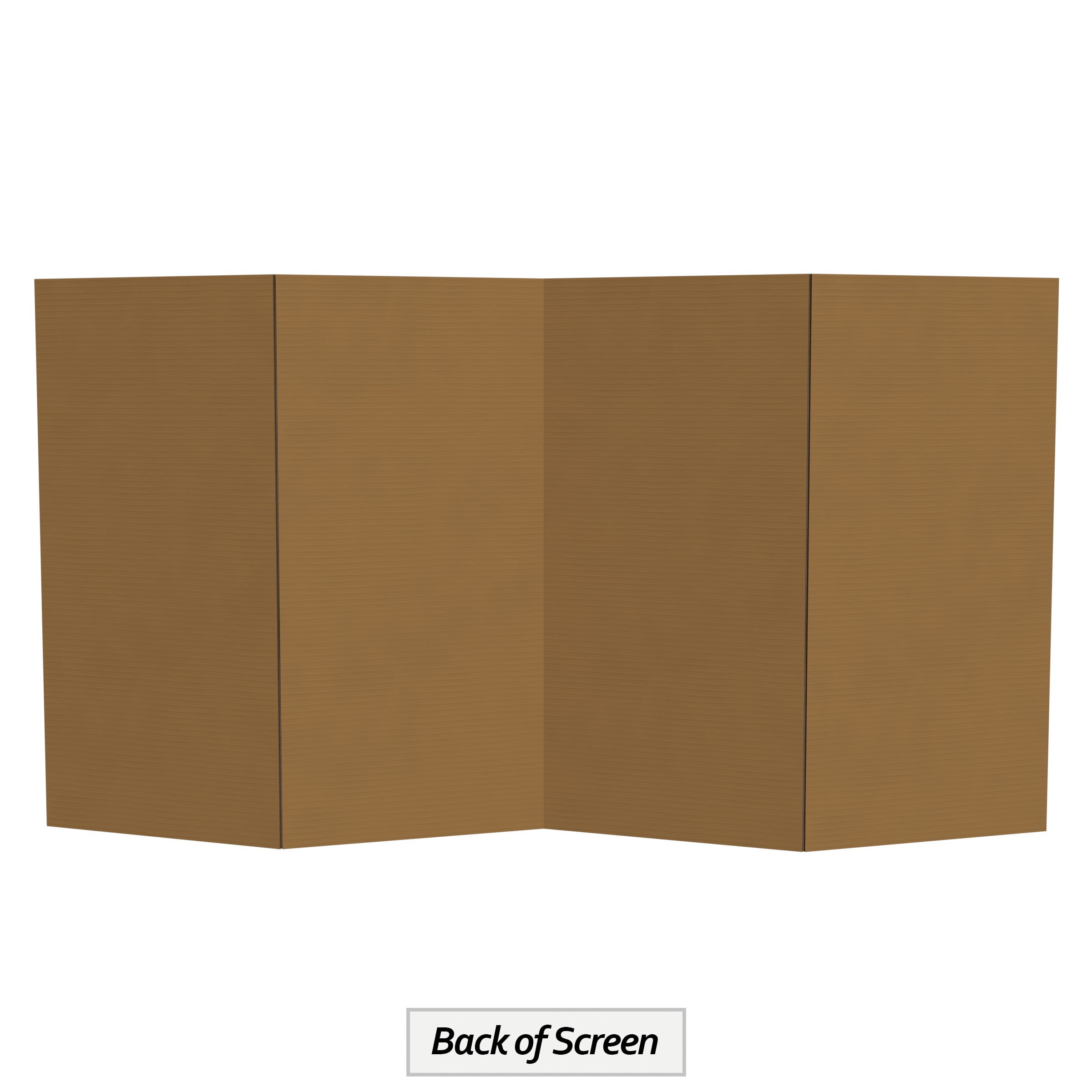 Red Lantern 3 ft. Short White Temporary Cardboard Folding Screen - 4 Panel