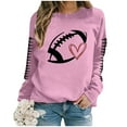 thumbnail image 4 of Women Game Day Sweatshirts Novelty Football Printed Long Sleeve Crew Neck Tops 2025 Fall Fashion Casual Classic Fit Blouses, 4 of 4