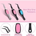 thumbnail image 3 of WANDIC 6Pcs Non-Slip Grip Tweezers, Precision Tweezers Stainless Steel Reverse Tweezers Curved Pointed Tweezers for Hair Eyebrow Shaping Craft Jewelry, 3 of 5