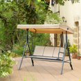 thumbnail image 2 of Outsunny Balançoire 3 Places avec Housse, Beige, 2 of 10