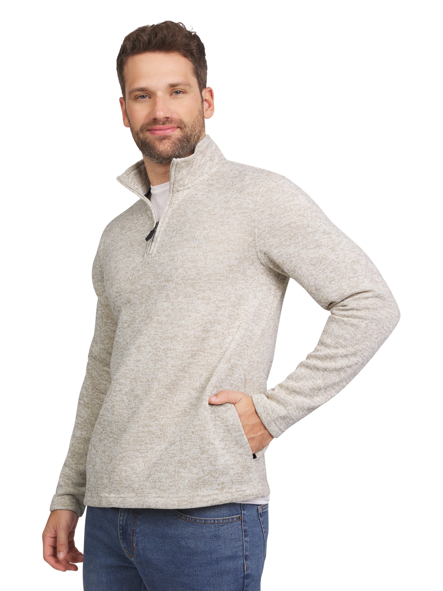 Chaps Men's & Big Men's Quarter Zip Fleece Sweater Gift Box Set, Sizes S-2XL