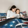 thumbnail image 5 of Manfei Vintage Airplane Aircraft Queen Comforter Set,Modern Graffiti Bedding Sets,American Flag Print Bedding Comforter Set For Kids,Ultra Soft Home Decor Reversible,3 Pieces, 5 of 8