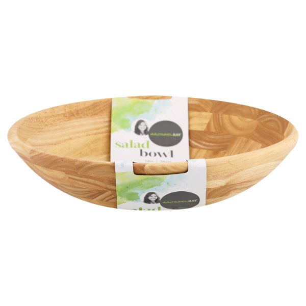 Rachael Ray Pantryware Parawood Salad Bowl, 14Inch, Wood