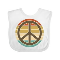 Inktastic Retro Peace Sign Sunset Boys or Girls Baby Bib