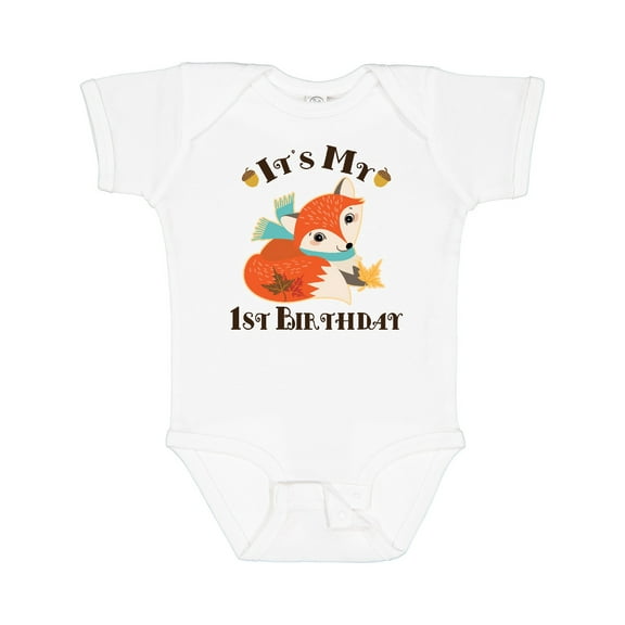 Inktastic 1st Birthday Woodland Fox Boys or Girls Baby Bodysuit