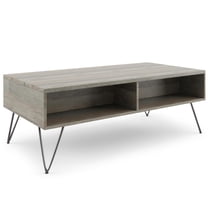 Hunter SOLID MANGO WOOD and Metal 48 inch Wide Rectangle Industrial Lift Top Coffee Table in Grey