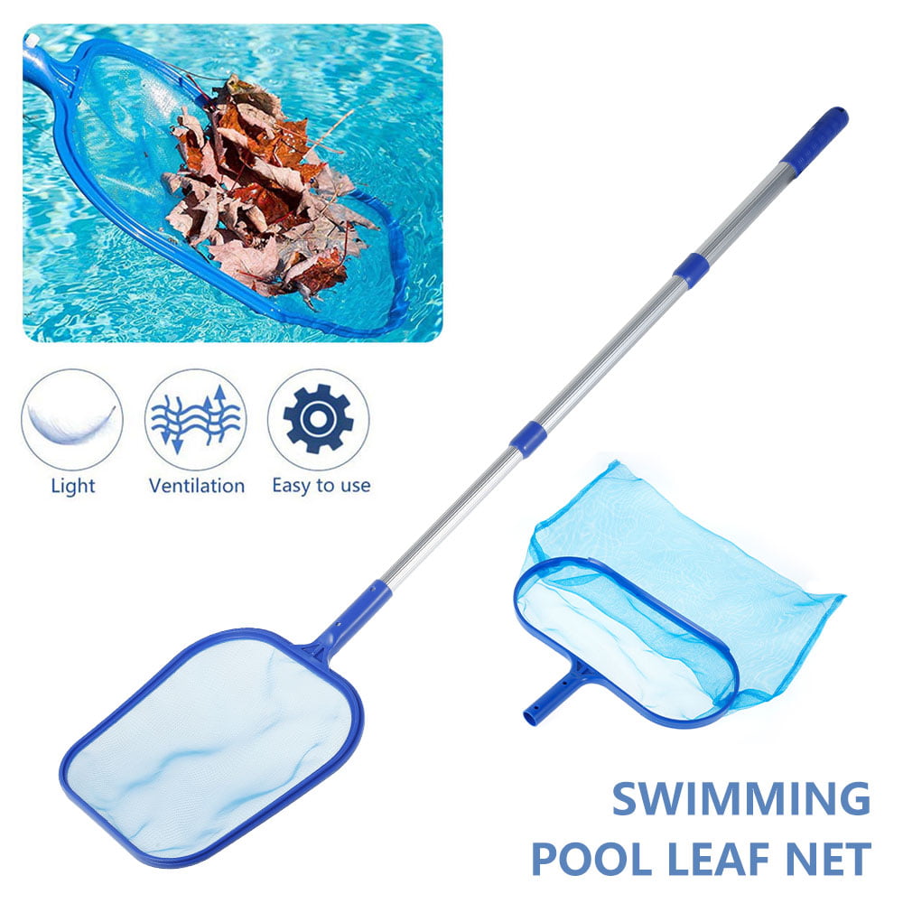 Swimming Pool Deep Leaf Net Cleaning Skimmer Telescopic Pole Brush Accessories