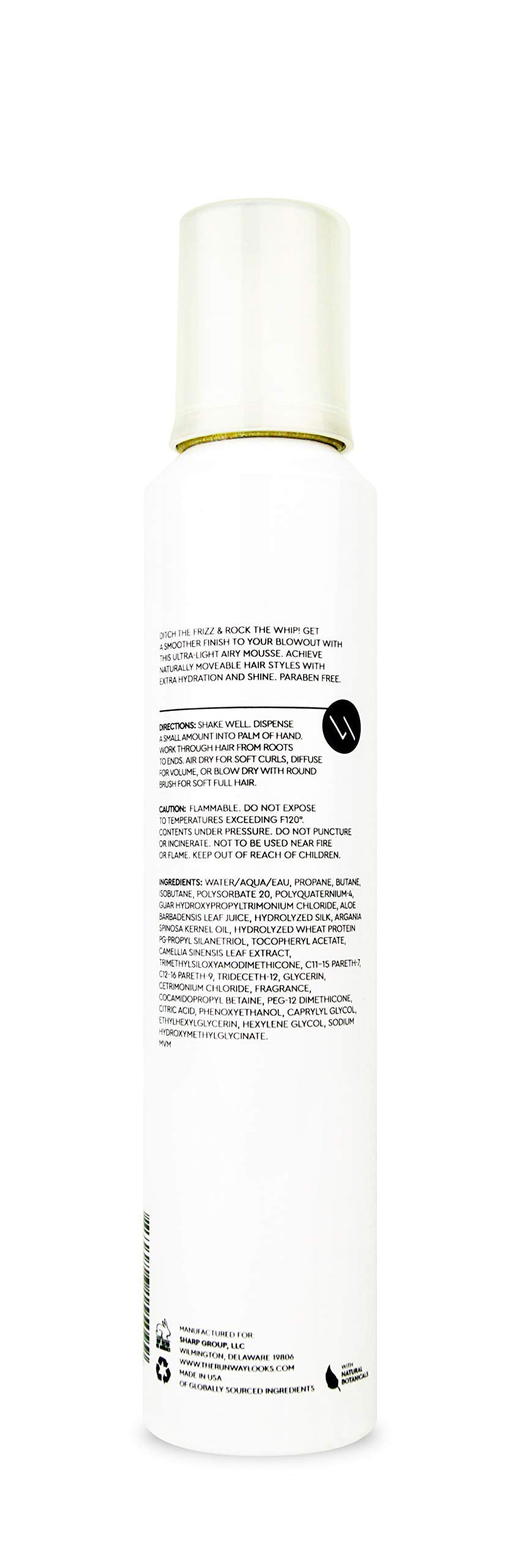 The Runway Looks Smoothing Blowout Mousse, Frizz-Free & Hydrating Hair (6oz)