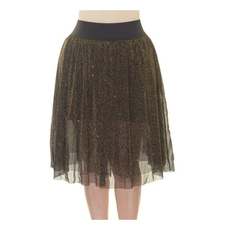 Material Girl Junior's A-Line Gold Skirt Size M