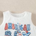 thumbnail image 4 of Xudanell Toddler 4th of July Outfit Summer Baby Boy Clothes Sleeveless Tank Top and Shorts Set My 1st Fourth of July Outfits White 12-18 Months, 4 of 6