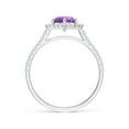 thumbnail image 2 of ANGARA Natural 0.8 Ct. Amethyst with Diamond Halo Ring in Sterling Silver for Women (Ring Size: 4), 2 of 10
