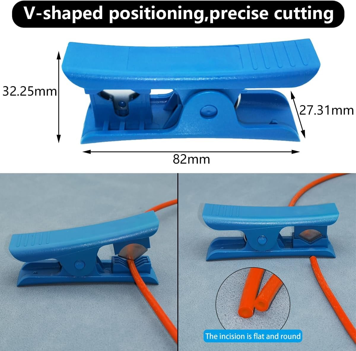 MKEUDQ-PU Tubing, Polyurethane Pneumatic Hose Orange 10M, Air Compressor Hose OD 8mm x ID 5mm with Blue pipe Cutter used for Gas source transmission