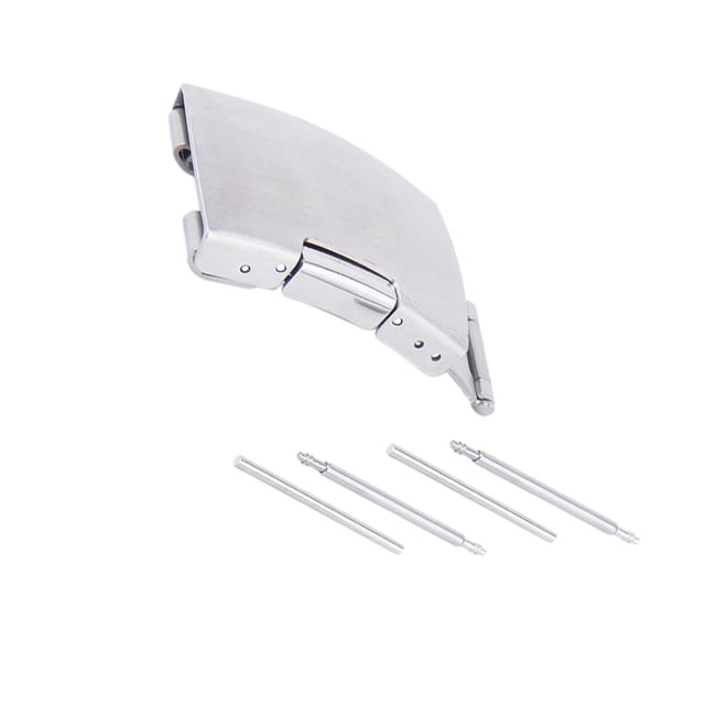 Correa de reloj de 22 mm, correa de material acero plegable con hebilla desplegable, botón plateado Yuyangstore none