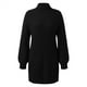 thumbnail image 4 of Vestidos de suéter Prolriy para mujer 2024, moda otoño invierno, manga larga, cuello alto, color sólido, vestido de suéter informal, vestido de suéter para mujer, vestido de suéter para mujer, negro,, 4 of 5