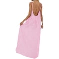 thumbnail image 5 of Tauxra Sundress for Women, Spaghetti Strap, Backless, Long Maxi, A-Line Flowy Casual Dress with Adjustable Straps, Summer, 5 of 7
